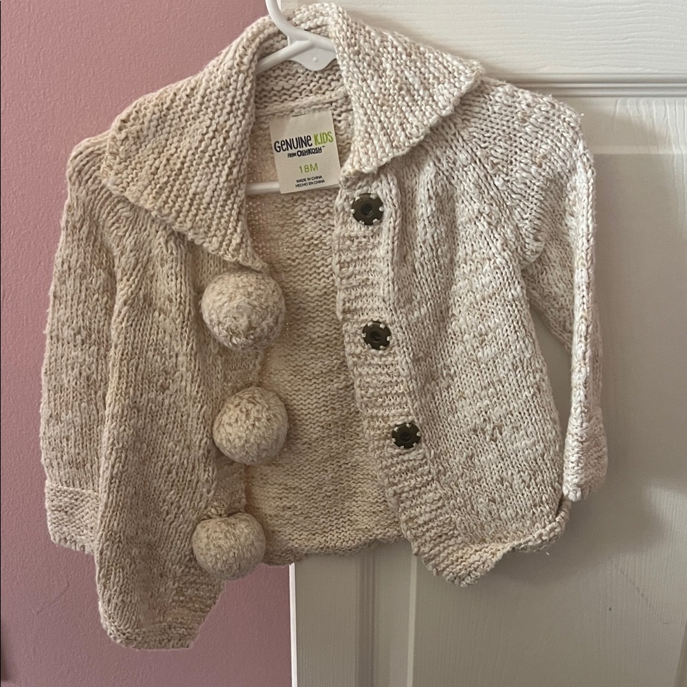 Genuine Kids Beige Knit Cardigan